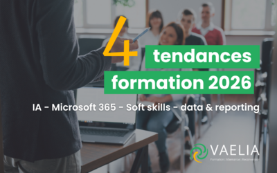 4 tendances formation à suivre en 2026 : IA, Microsoft 365, data & soft skills | Vaelia
